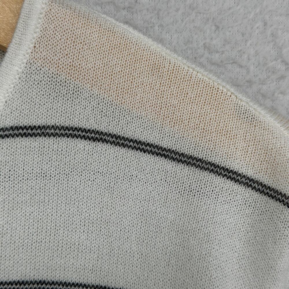 EILEEN FISHER Sweater 2XS Tencel Nylon Sheer Oversized Striped Pullover White - Picture 7 of 11